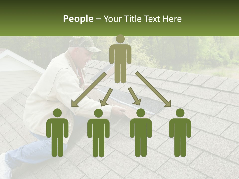 A Man Laying On The Roof Of A House PowerPoint Template