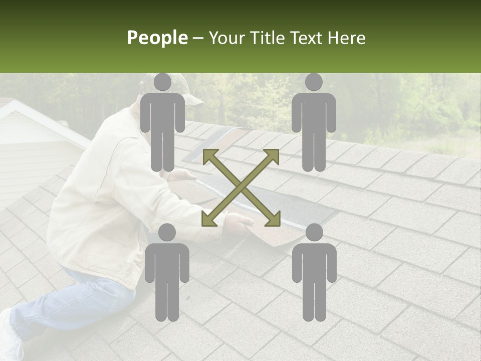 A Man Laying On The Roof Of A House PowerPoint Template