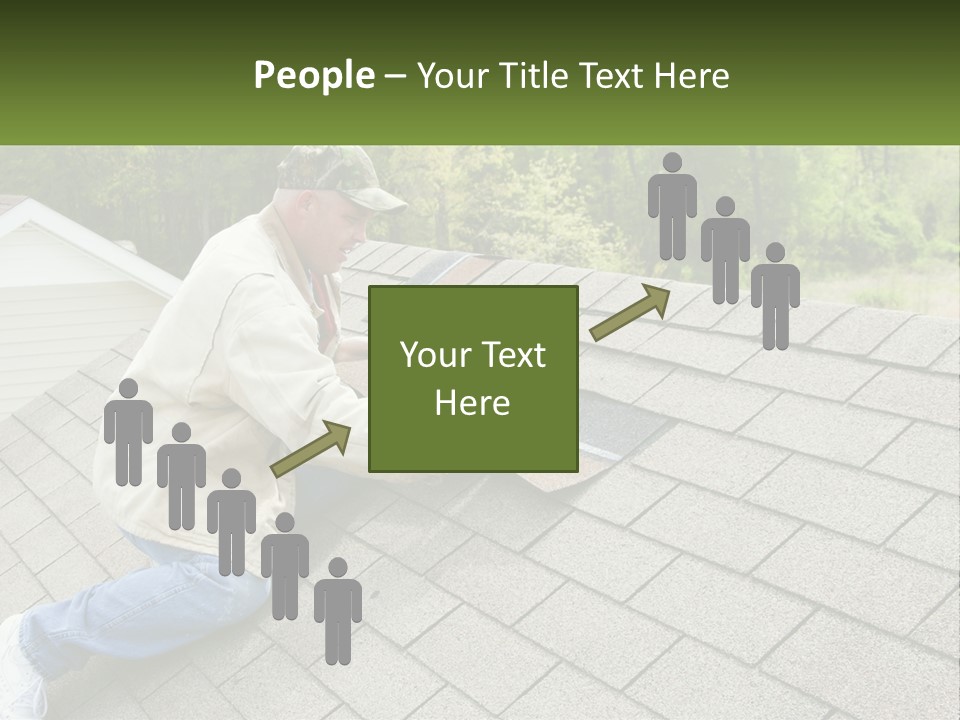 A Man Laying On The Roof Of A House PowerPoint Template