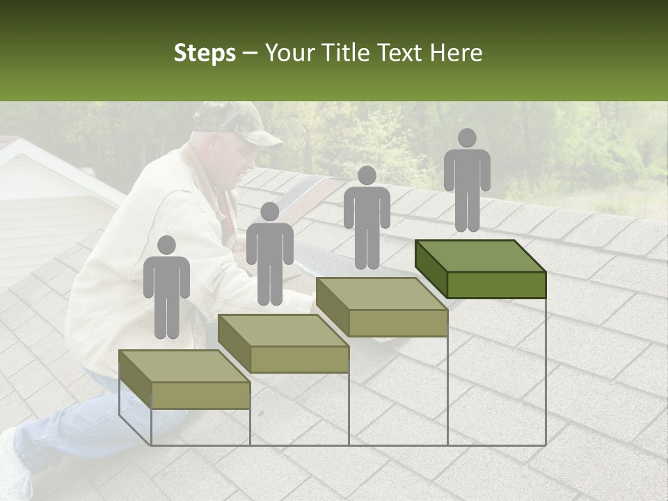 A Man Laying On The Roof Of A House PowerPoint Template