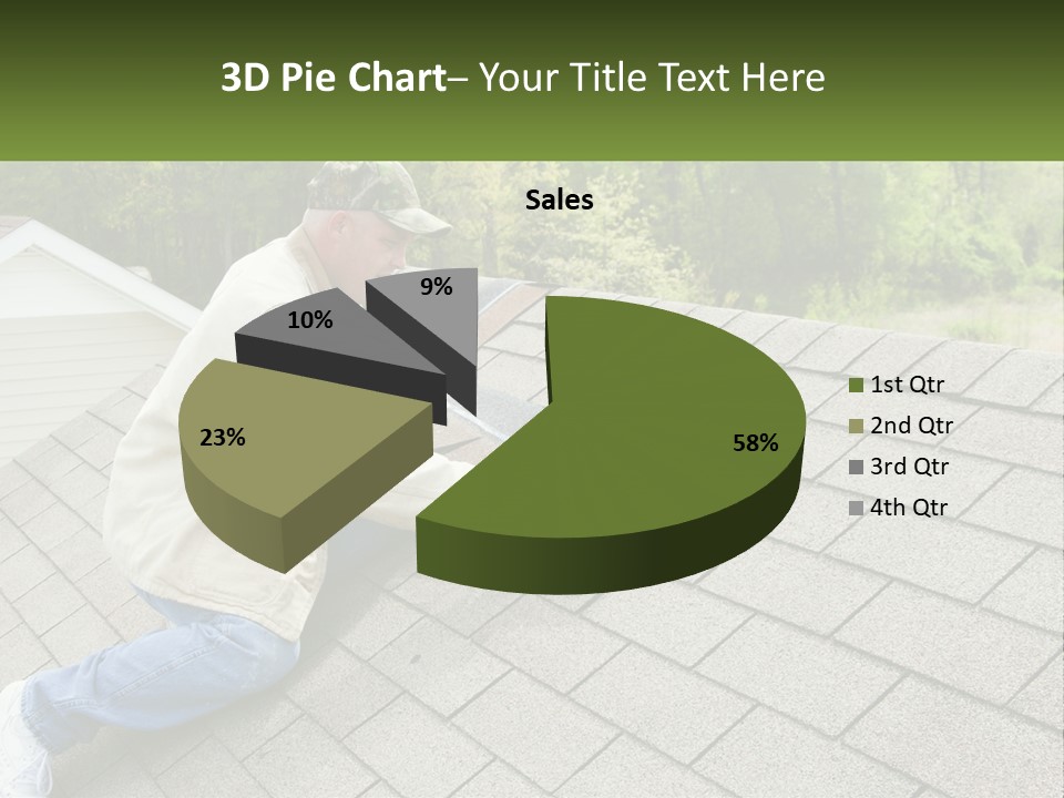 A Man Laying On The Roof Of A House PowerPoint Template