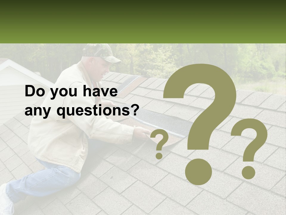 A Man Laying On The Roof Of A House PowerPoint Template