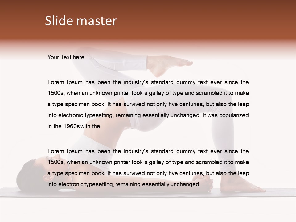 A Woman Doing A Yoga Pose On A Mat PowerPoint Template