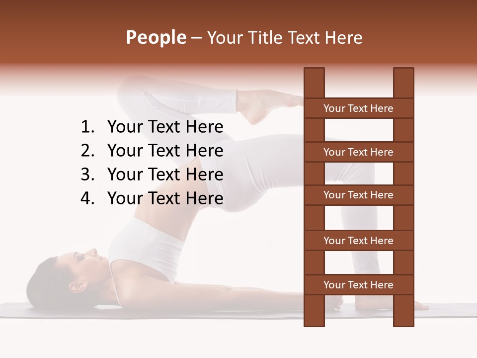 A Woman Doing A Yoga Pose On A Mat PowerPoint Template