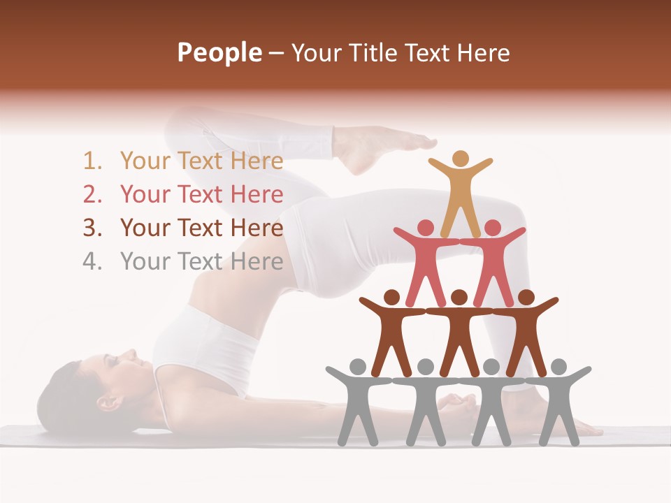 A Woman Doing A Yoga Pose On A Mat PowerPoint Template