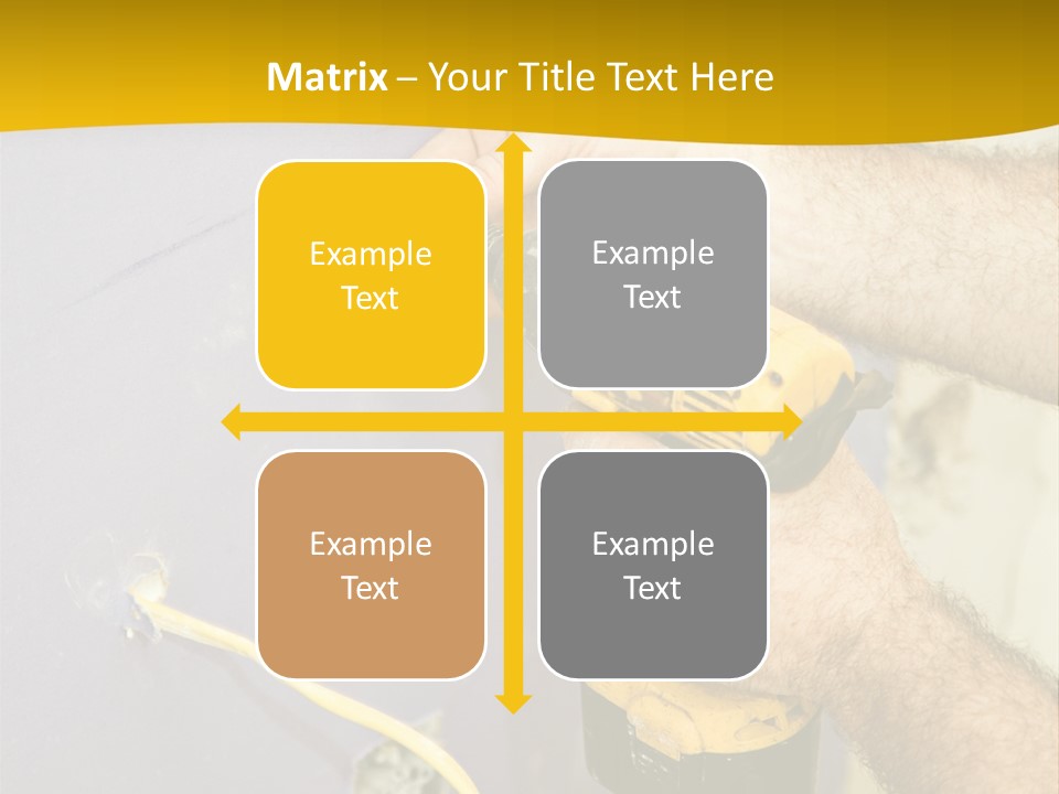 A Man Is Using A Power Drill On A Wall PowerPoint Template