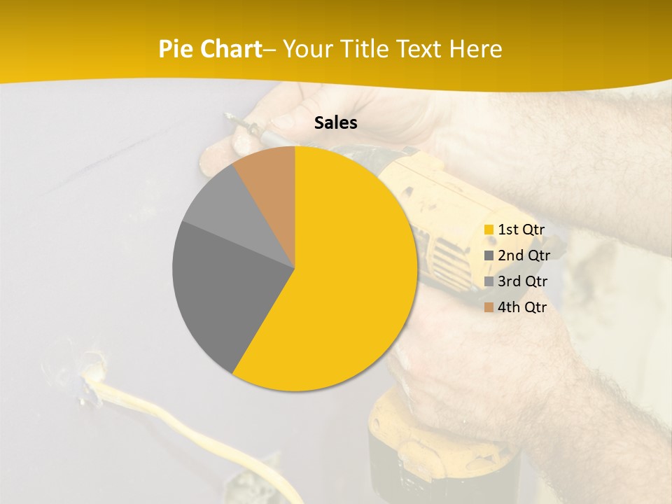 A Man Is Using A Power Drill On A Wall PowerPoint Template