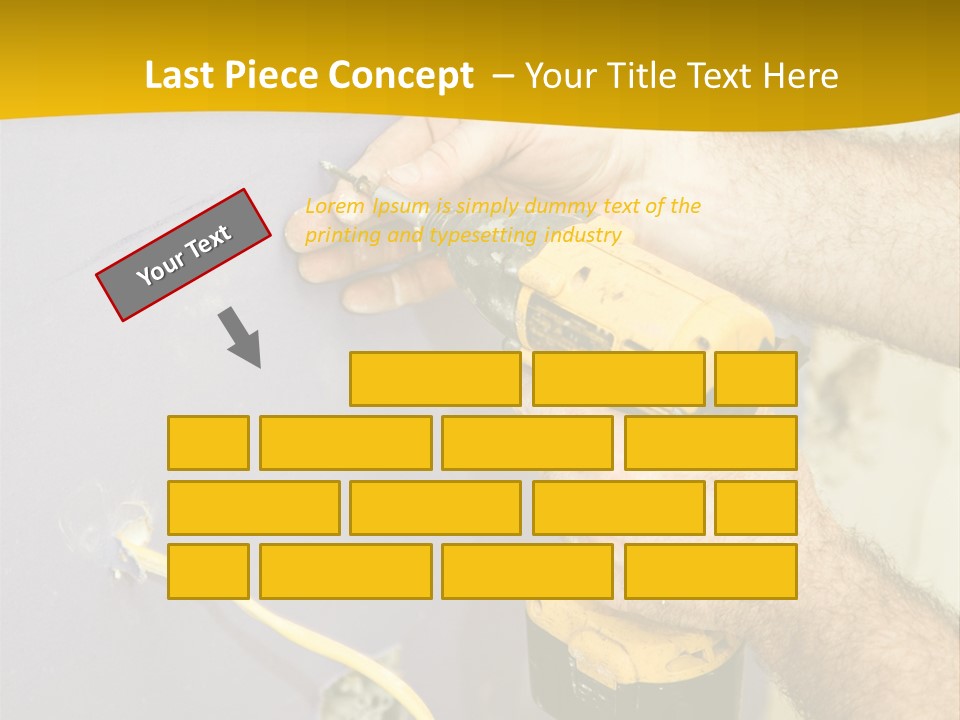 A Man Is Using A Power Drill On A Wall PowerPoint Template