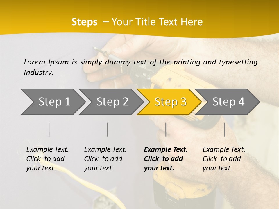 A Man Is Using A Power Drill On A Wall PowerPoint Template