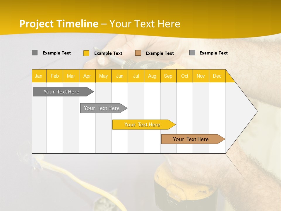 A Man Is Using A Power Drill On A Wall PowerPoint Template