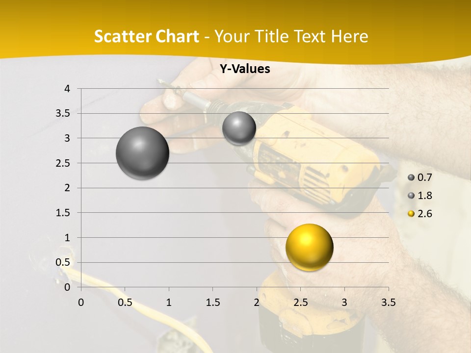 A Man Is Using A Power Drill On A Wall PowerPoint Template