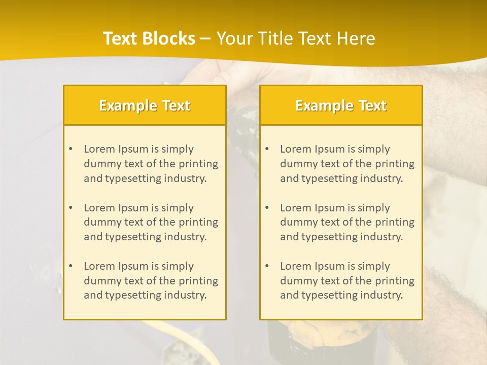 A Man Is Using A Power Drill On A Wall PowerPoint Template