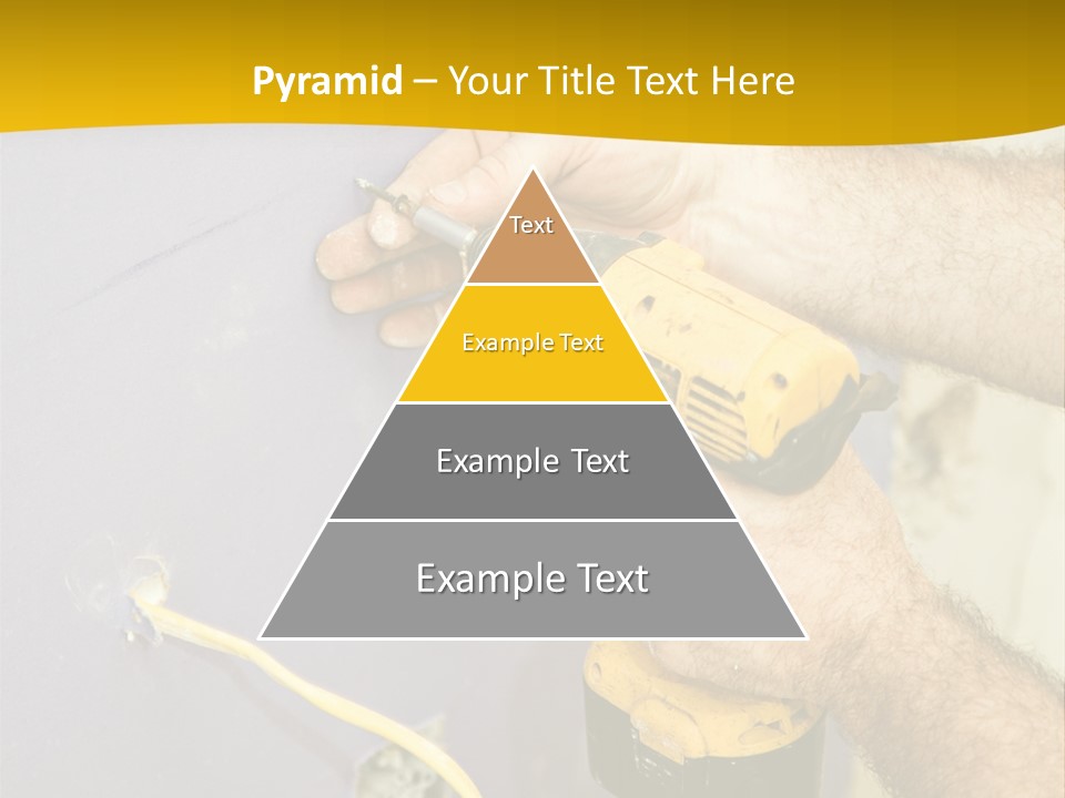 A Man Is Using A Power Drill On A Wall PowerPoint Template