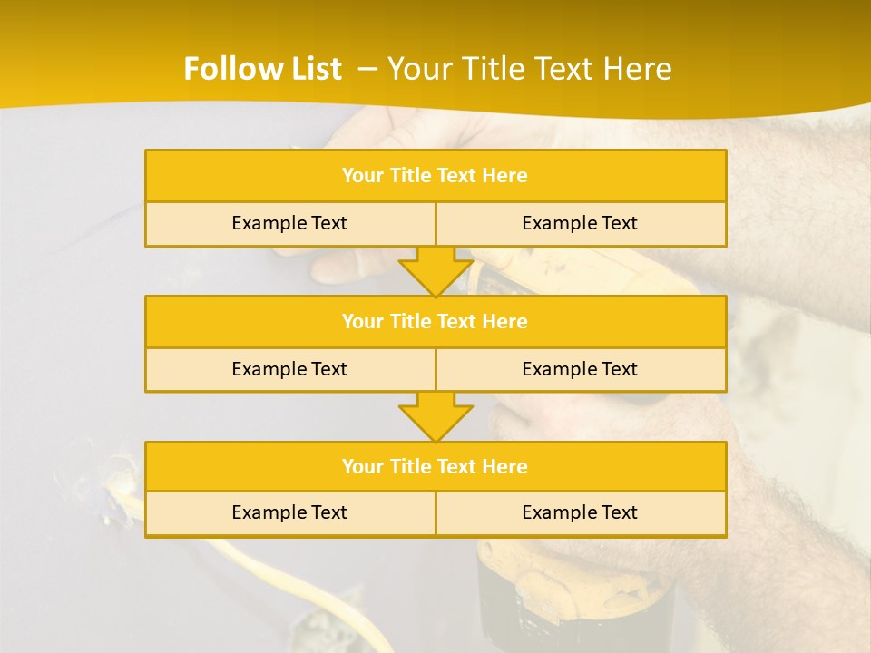 A Man Is Using A Power Drill On A Wall PowerPoint Template