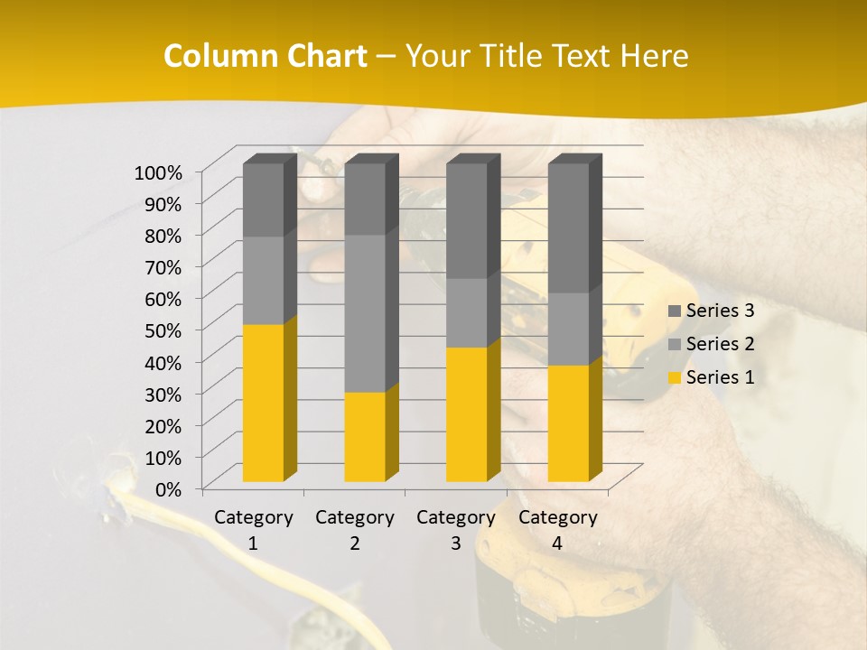 A Man Is Using A Power Drill On A Wall PowerPoint Template