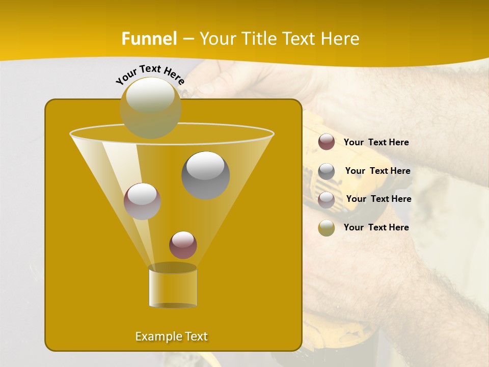 A Man Is Using A Power Drill On A Wall PowerPoint Template