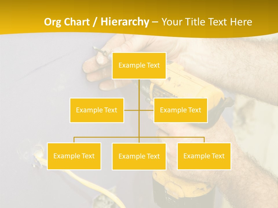 A Man Is Using A Power Drill On A Wall PowerPoint Template