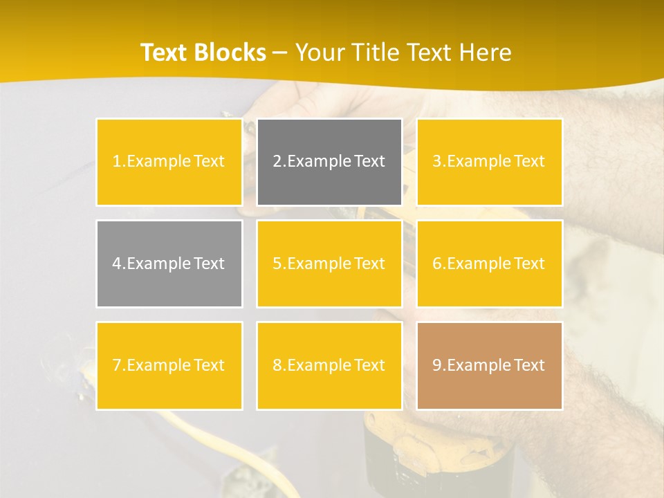 A Man Is Using A Power Drill On A Wall PowerPoint Template