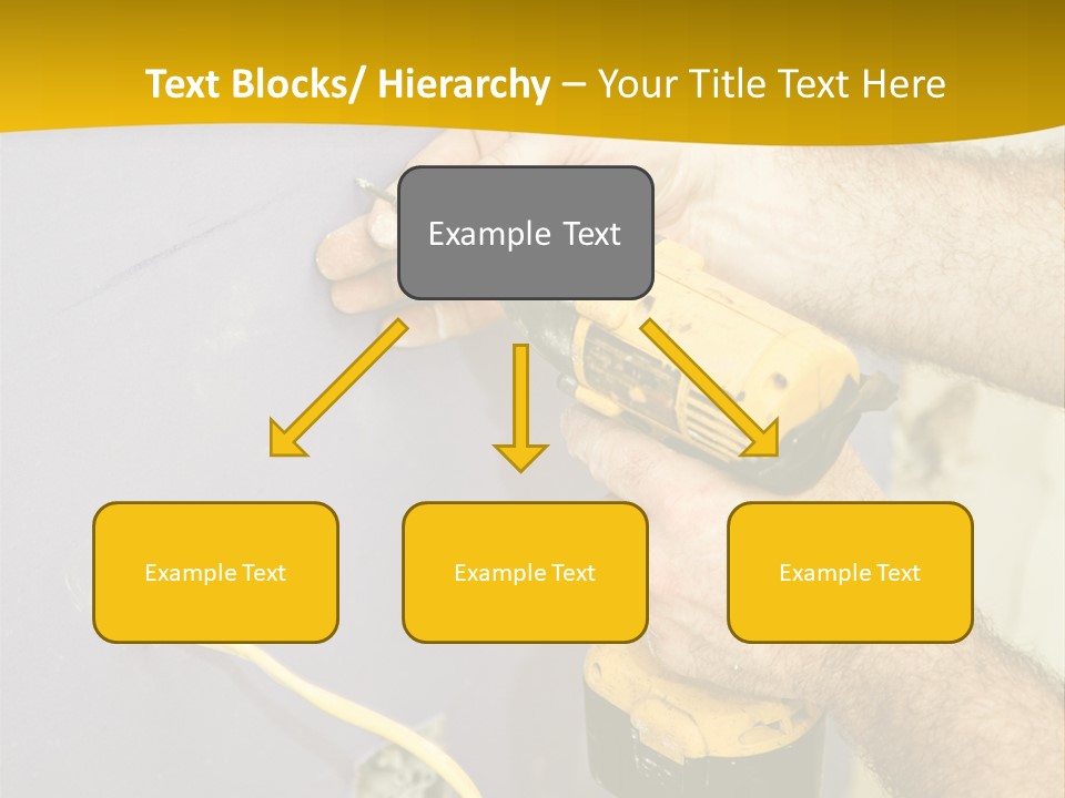 A Man Is Using A Power Drill On A Wall PowerPoint Template