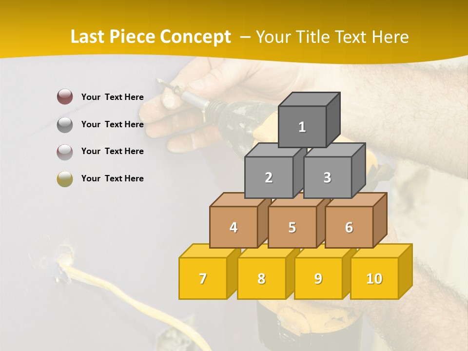 A Man Is Using A Power Drill On A Wall PowerPoint Template