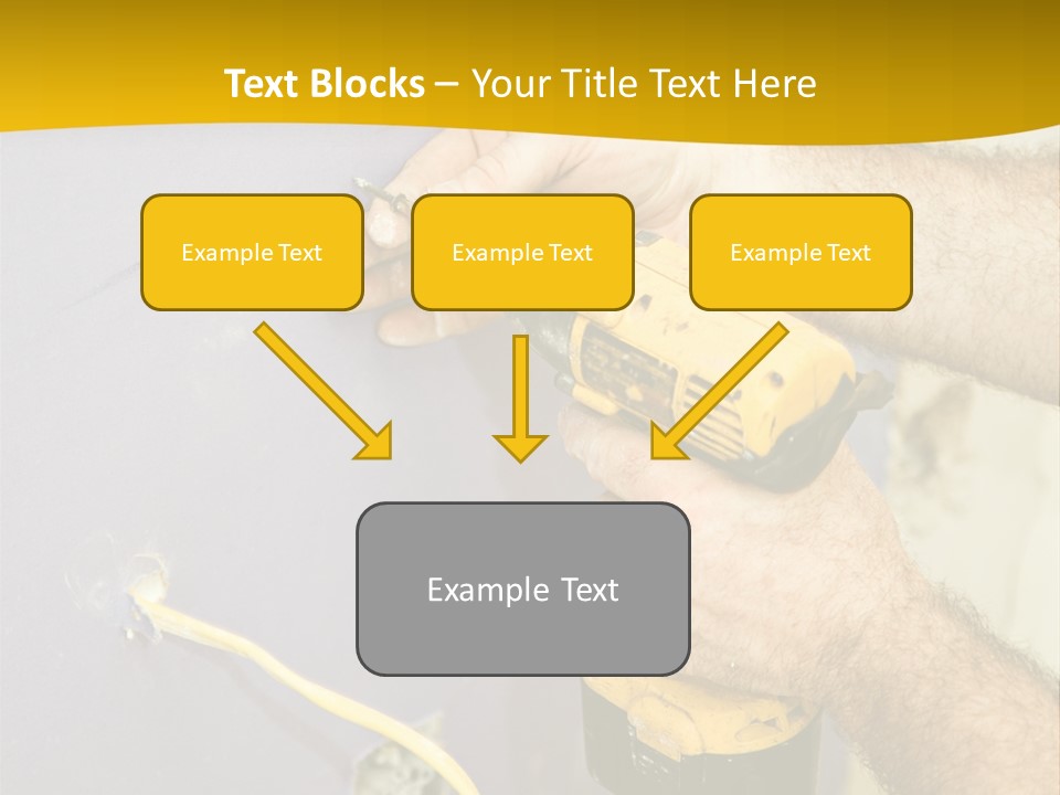 A Man Is Using A Power Drill On A Wall PowerPoint Template