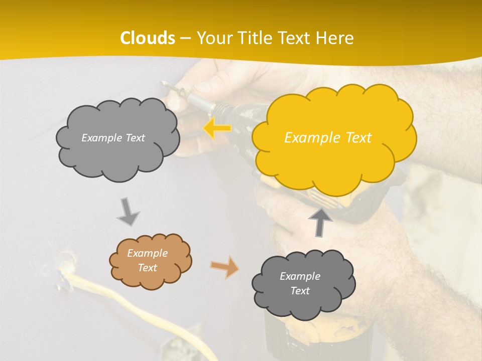 A Man Is Using A Power Drill On A Wall PowerPoint Template