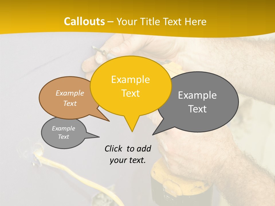 A Man Is Using A Power Drill On A Wall PowerPoint Template
