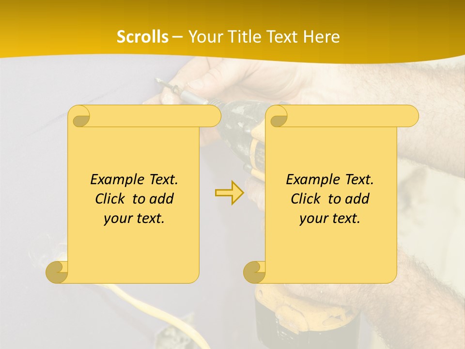 A Man Is Using A Power Drill On A Wall PowerPoint Template