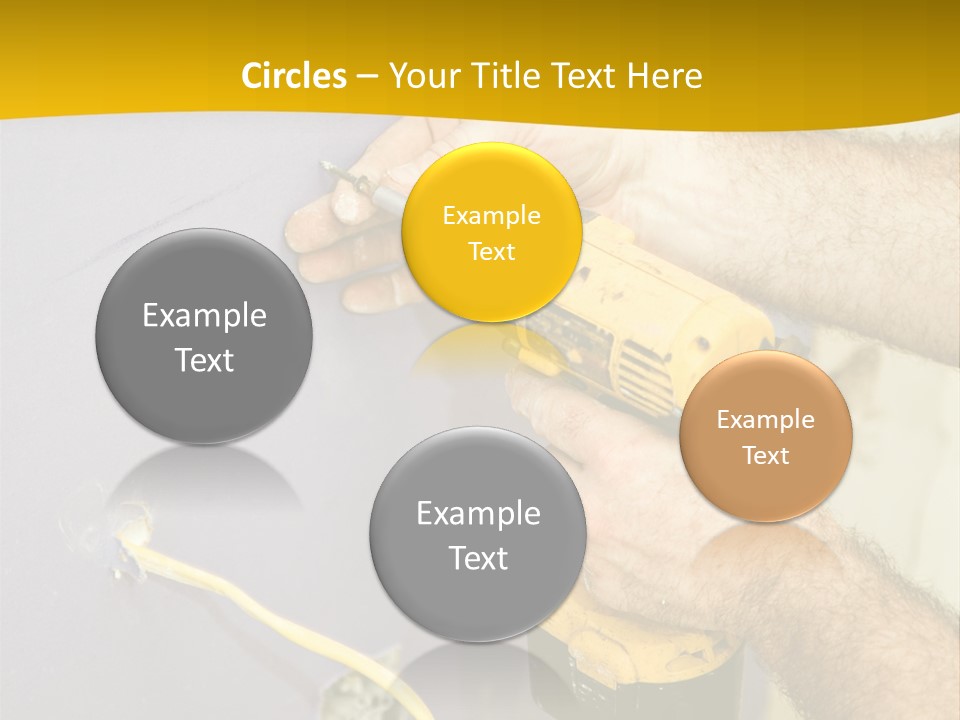 A Man Is Using A Power Drill On A Wall PowerPoint Template