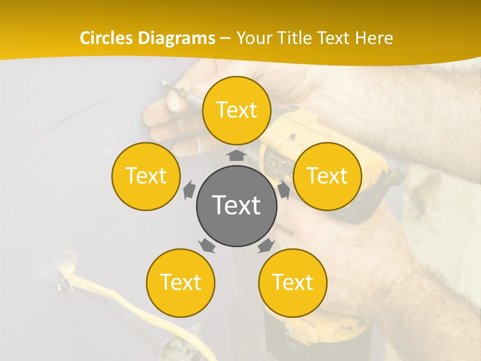 A Man Is Using A Power Drill On A Wall PowerPoint Template