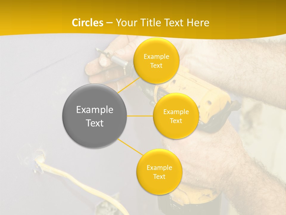 A Man Is Using A Power Drill On A Wall PowerPoint Template