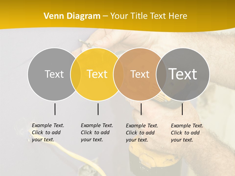 A Man Is Using A Power Drill On A Wall PowerPoint Template