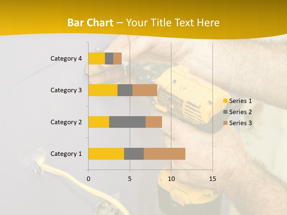 A Man Is Using A Power Drill On A Wall PowerPoint Template