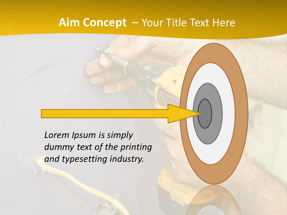 A Man Is Using A Power Drill On A Wall PowerPoint Template