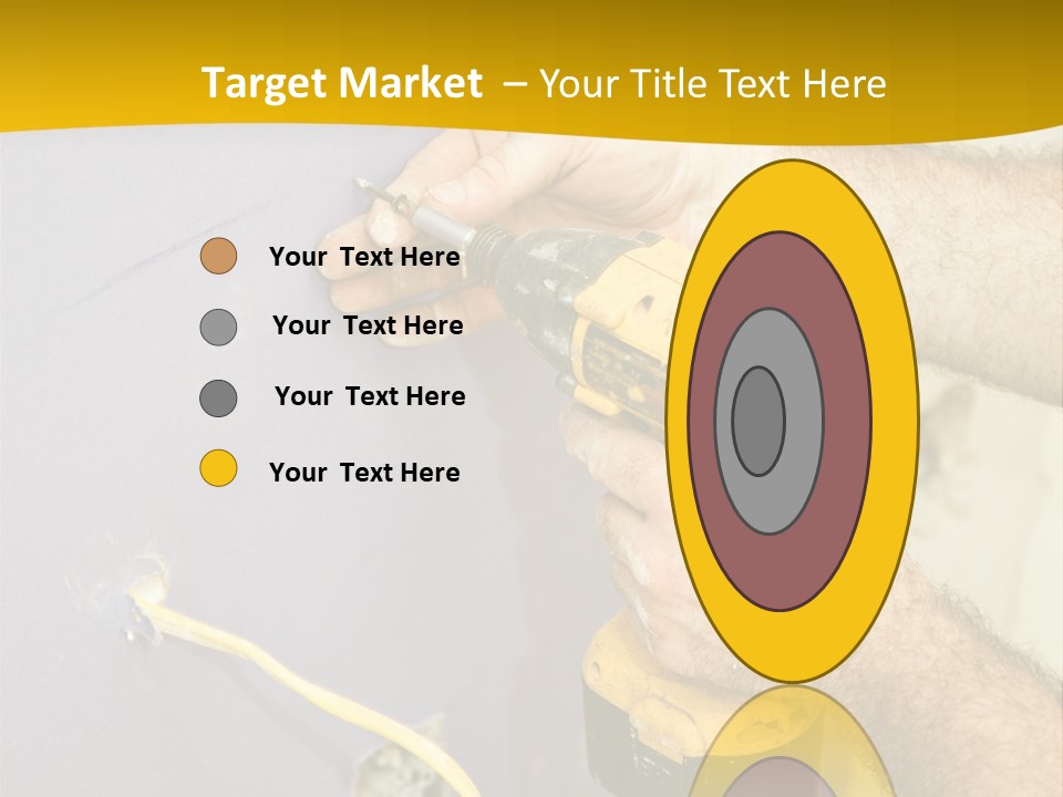 A Man Is Using A Power Drill On A Wall PowerPoint Template