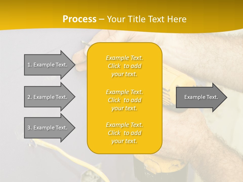 A Man Is Using A Power Drill On A Wall PowerPoint Template