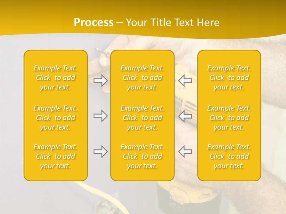 A Man Is Using A Power Drill On A Wall PowerPoint Template