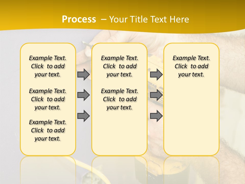 A Man Is Using A Power Drill On A Wall PowerPoint Template