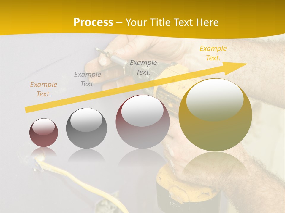 A Man Is Using A Power Drill On A Wall PowerPoint Template