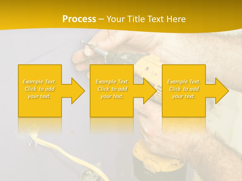 A Man Is Using A Power Drill On A Wall PowerPoint Template