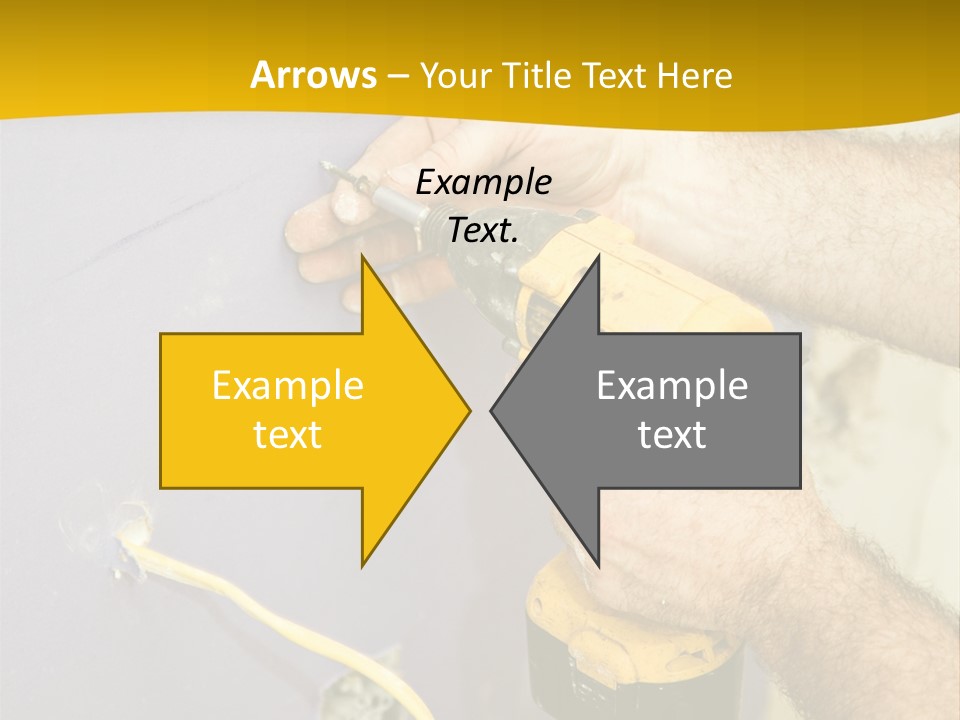 A Man Is Using A Power Drill On A Wall PowerPoint Template