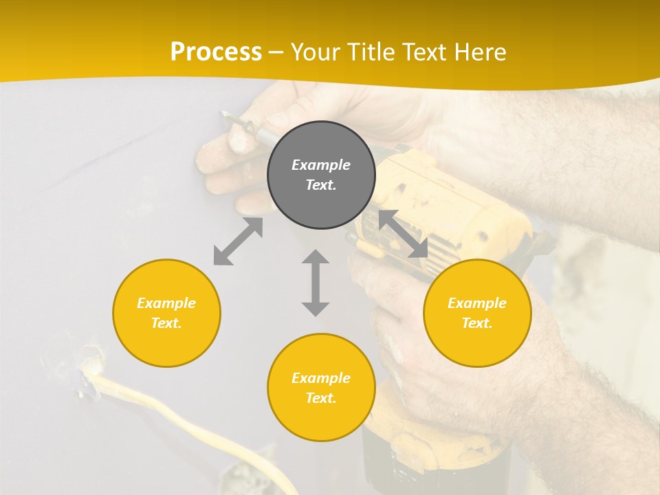 A Man Is Using A Power Drill On A Wall PowerPoint Template