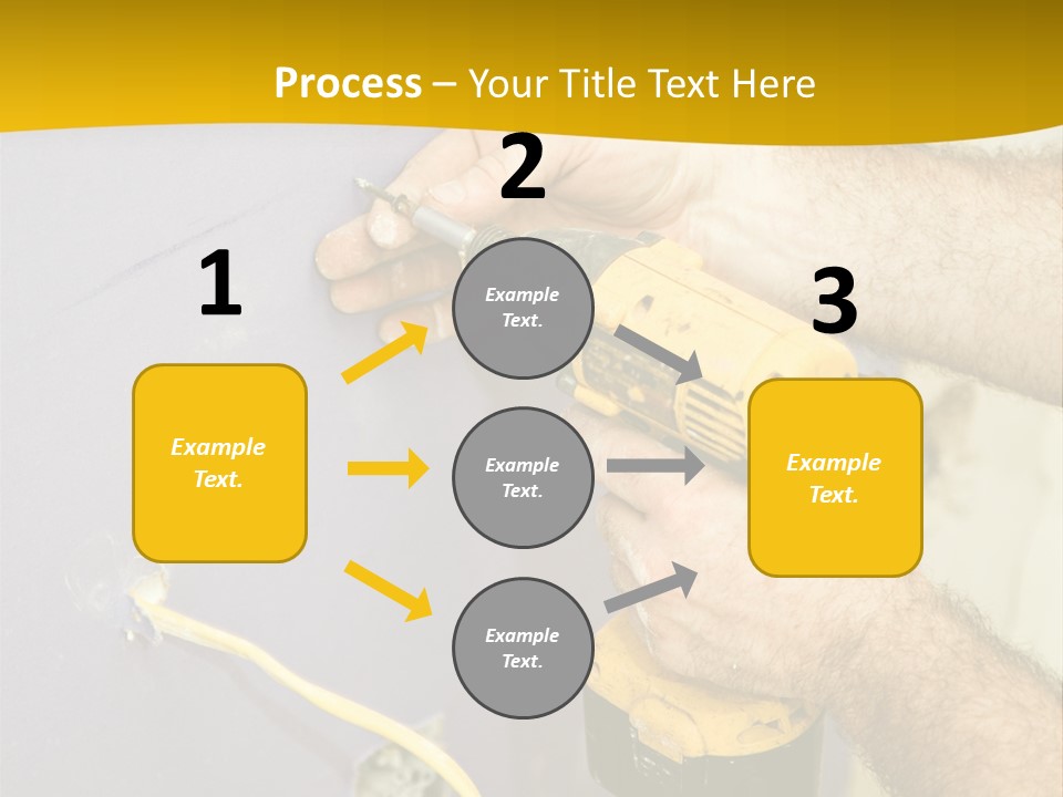 A Man Is Using A Power Drill On A Wall PowerPoint Template