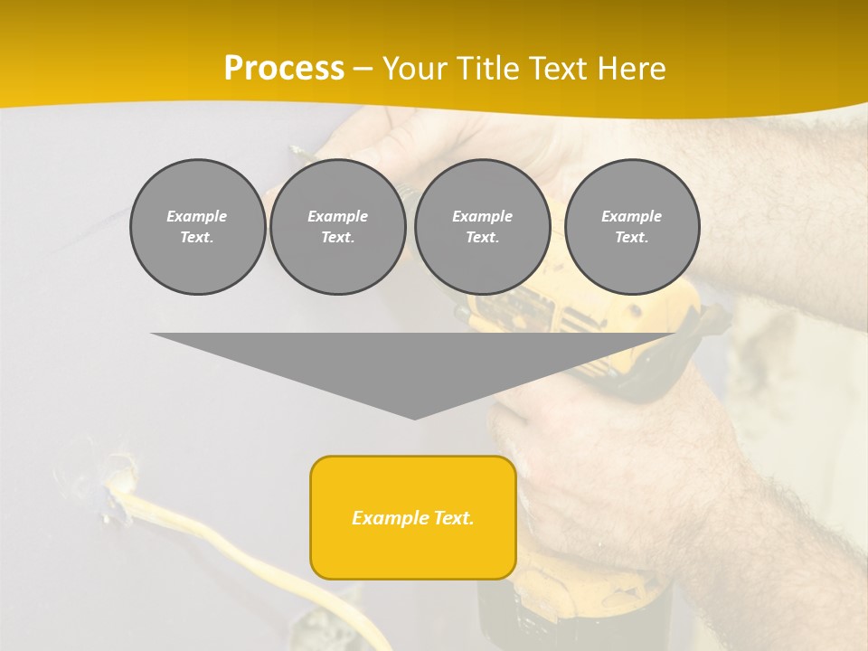 A Man Is Using A Power Drill On A Wall PowerPoint Template