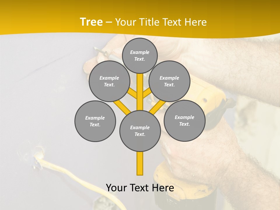 A Man Is Using A Power Drill On A Wall PowerPoint Template