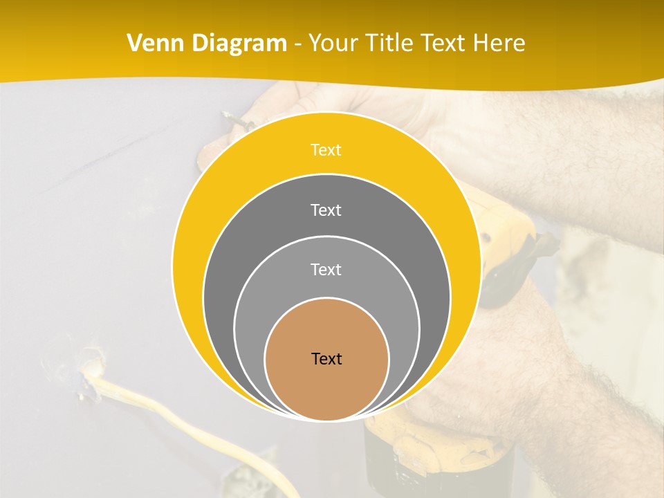 A Man Is Using A Power Drill On A Wall PowerPoint Template