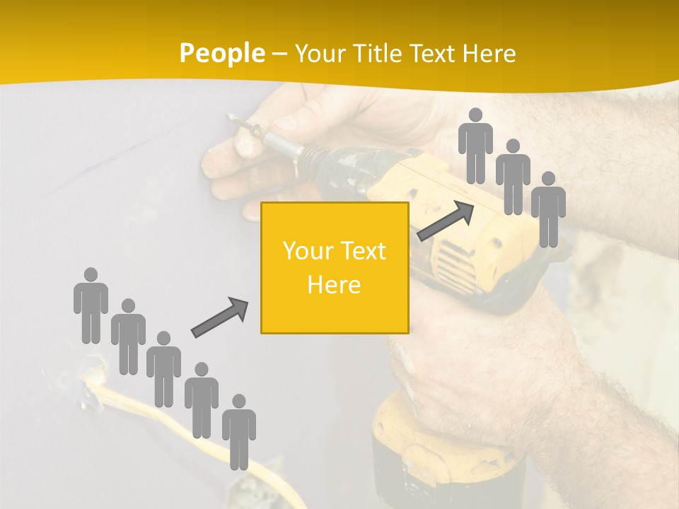 A Man Is Using A Power Drill On A Wall PowerPoint Template