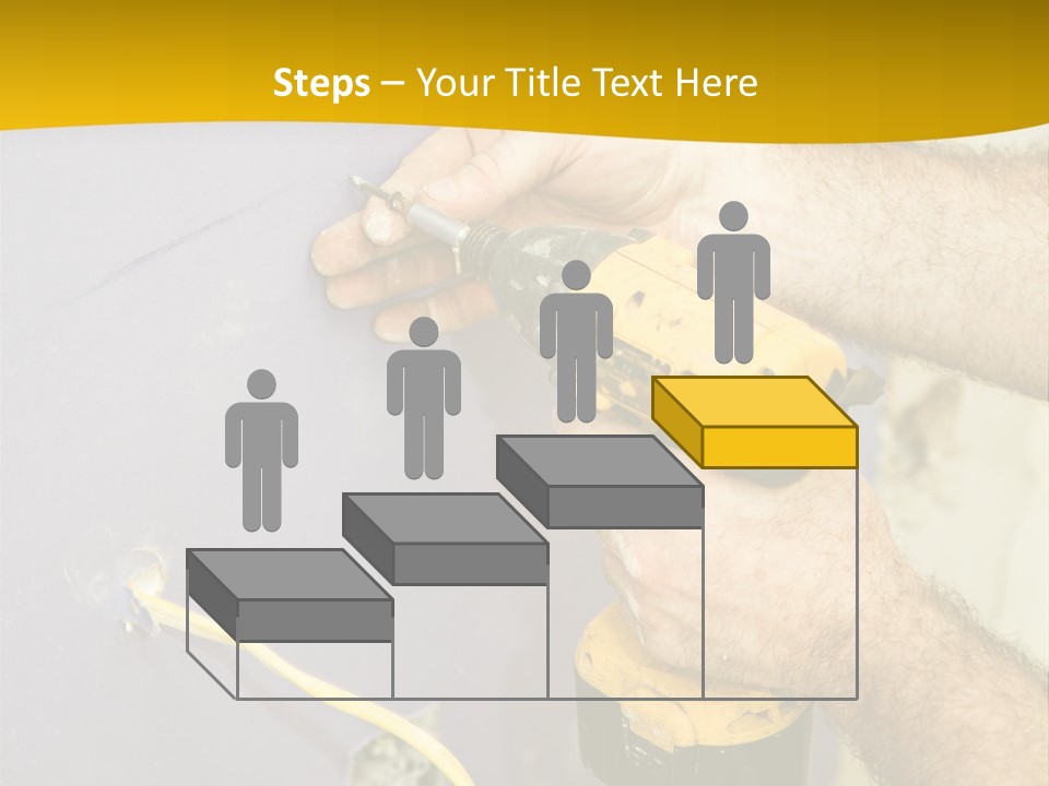 A Man Is Using A Power Drill On A Wall PowerPoint Template