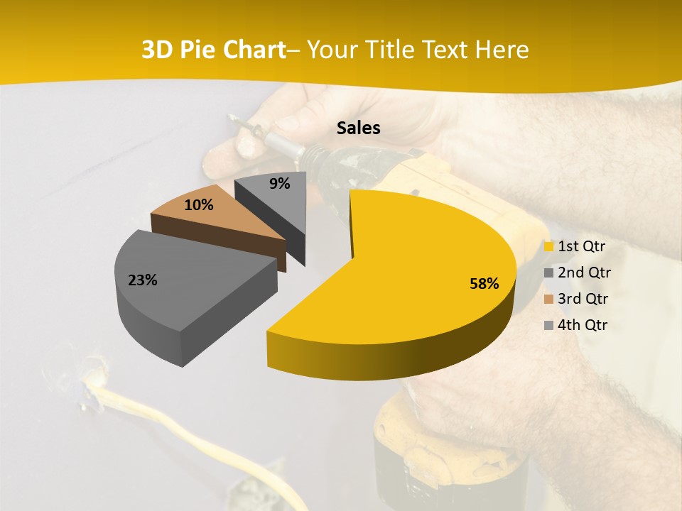 A Man Is Using A Power Drill On A Wall PowerPoint Template