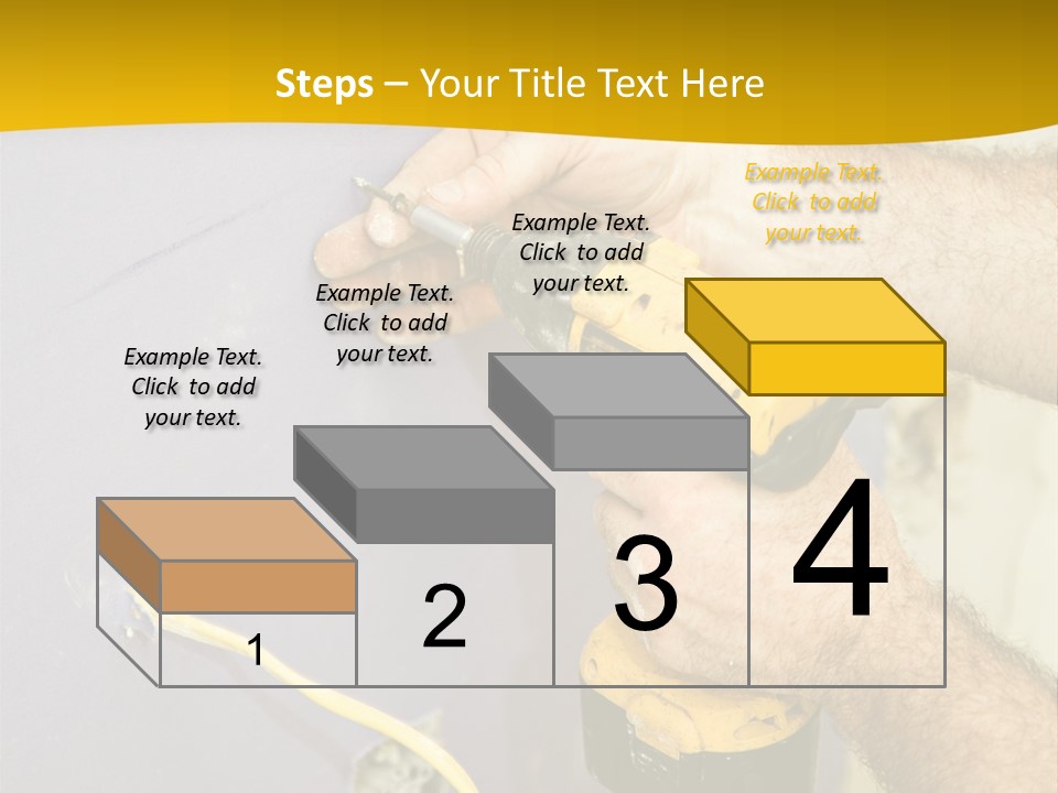 A Man Is Using A Power Drill On A Wall PowerPoint Template